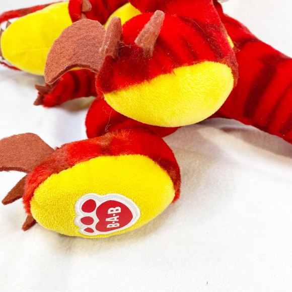 Build A Bear Red Yellow Raptor Dinosaur BAB 20” Plush Stuffed Animal I ROAR!! - Picture 7 of 8
